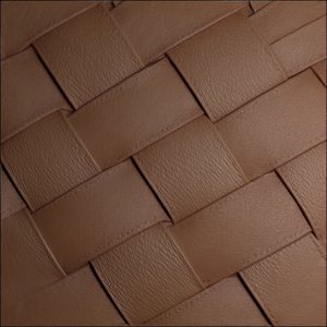 Brown woven leather reconstruction.