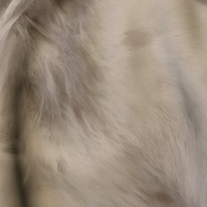 White faux fur on curved geometry.