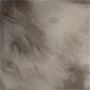 White faux fur reconstruction.